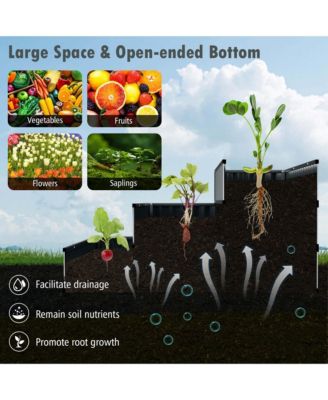 3-Tier Raised Garden Bed,47" x 47" x 24" Metal Outdoor Elevated Planter Box