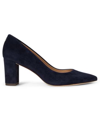 Women's Lanette Suede Block-Heel Pumps