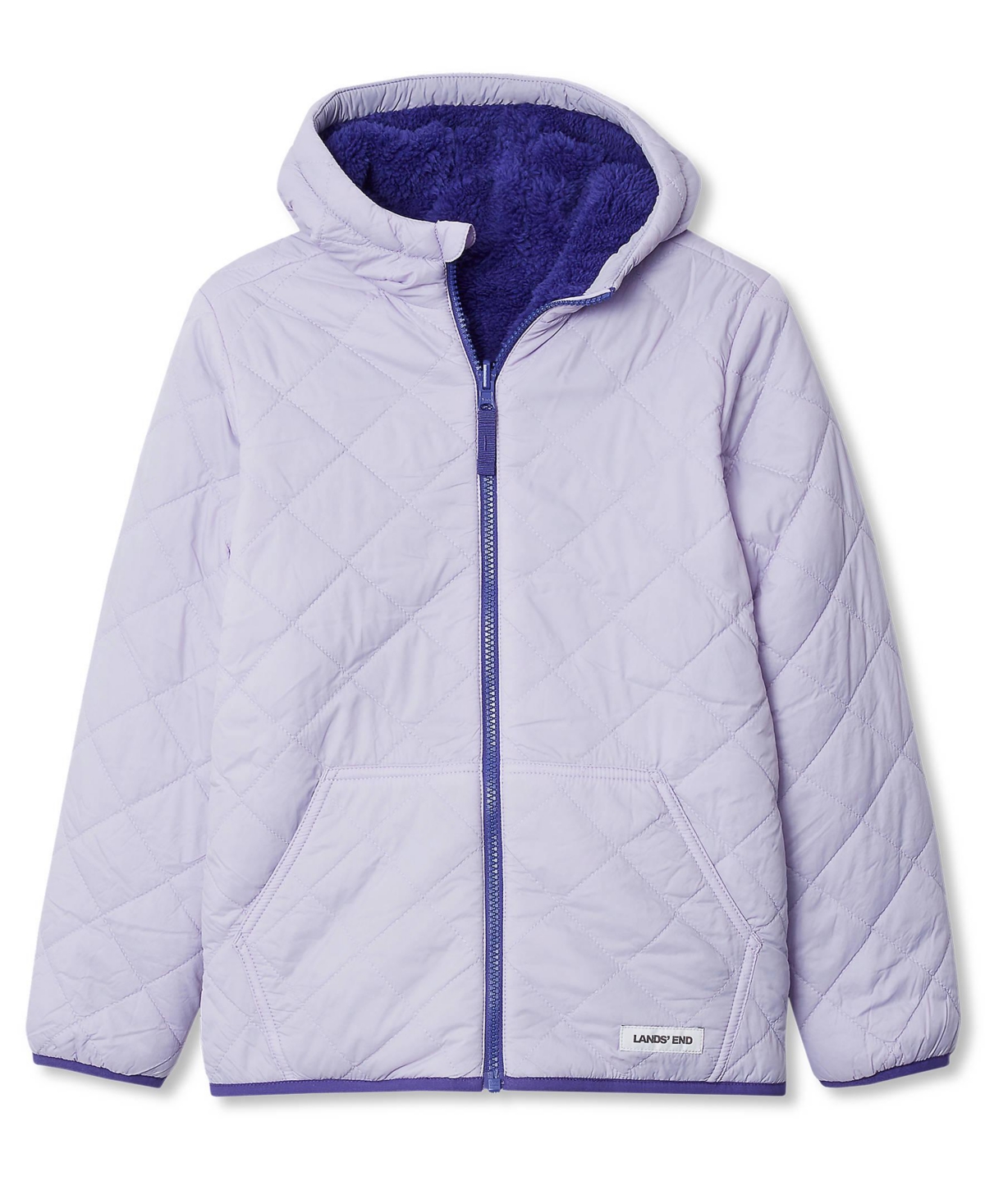 Lands' End Girls FeatherFree Reversible High Pile Insulated Jacket
