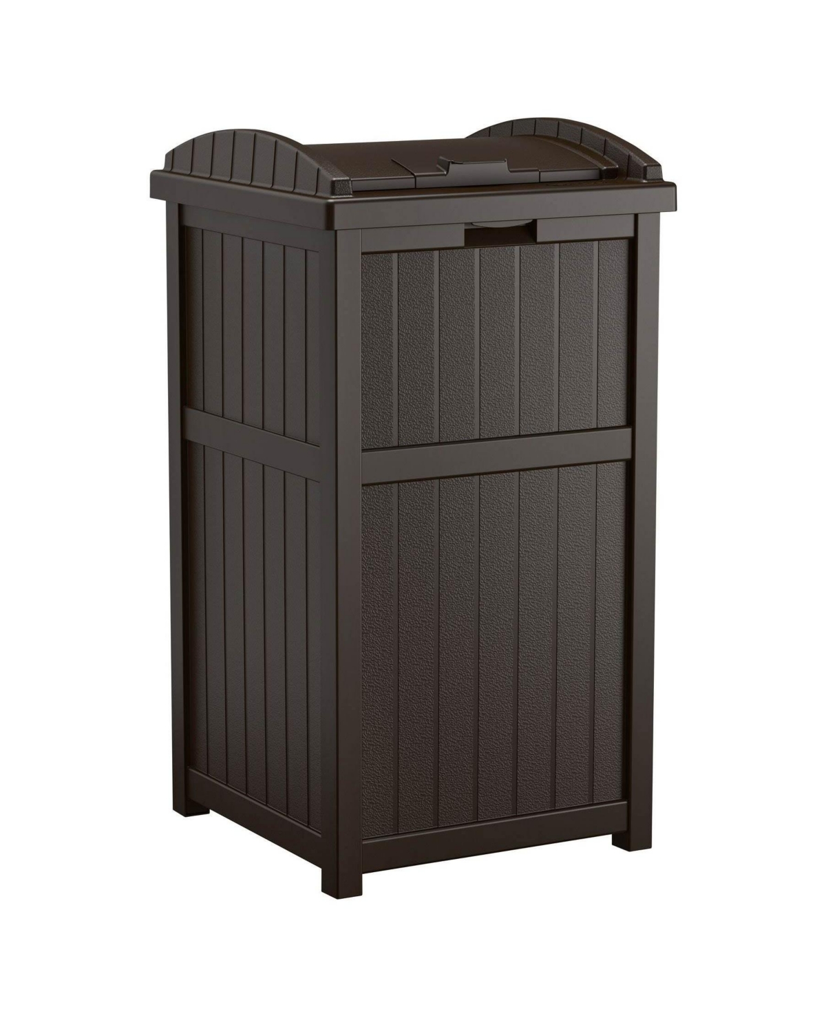 Suncast Trash Hideaway Outdoor 33 Gallon Garbage Waste Can Bin, Java (2 Pack) - Java brown
