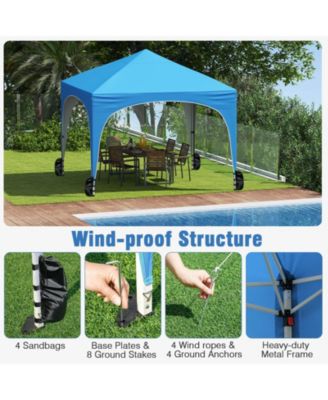 10 X 10 FT Pop up Canopy Tent Outdoor Easy Setup Sunshade with Wheeled Bag
