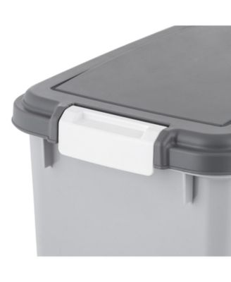3-Piece 41 Lbs/45 Qt WeatherPro Airtight Pet Food Storage Container Combo with Scoop, Gray