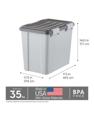 40lbs/32qt Dog Food Storage Container with 2 Cup Scoop, Gasket Seal Lid, Gray/Dark Gray