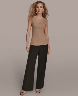 Women's Mesh Detail Sleeveless Knit Top