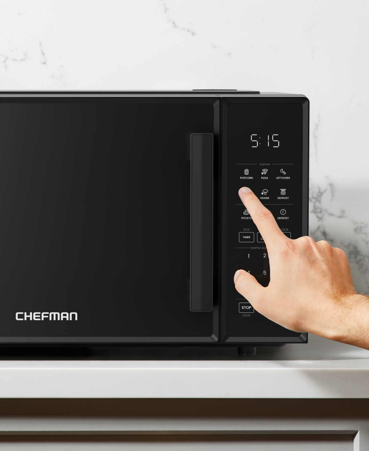 Chefman Countertop 0.9 Cu. Ft. Microwave Oven In Black
