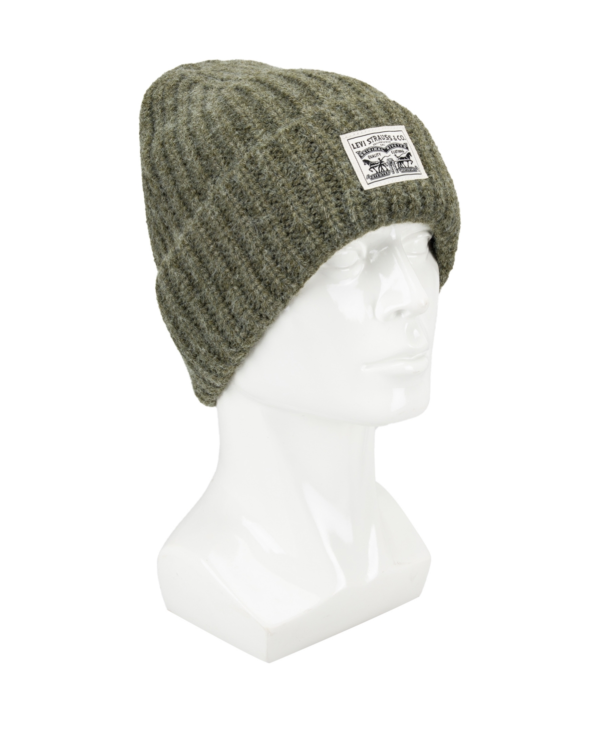 Levi's Men's Heathered Rib Knit Fashion Beanie In Green
