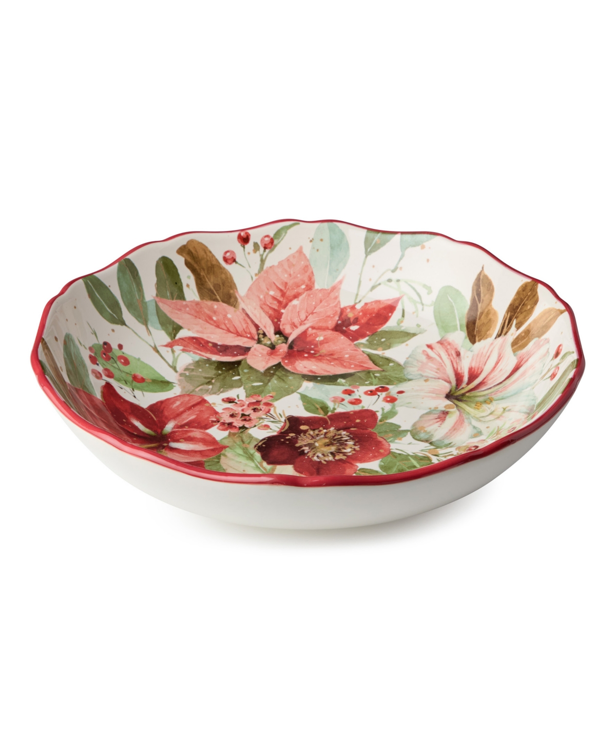 Certified International Winter Blooms Set Of 4 Dinner Plates In Multi