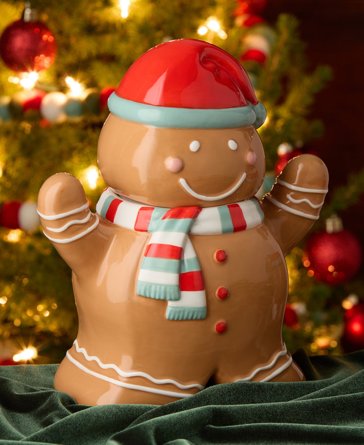 Certified International Christmas Whimsy Gingerbread 3-d Cookie Jar In Multi