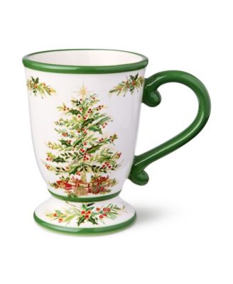 Holly Tree Mugs, Set of 4
