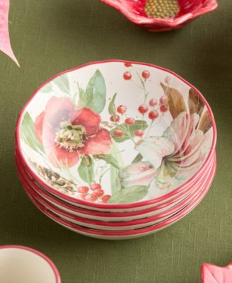 Winter Blooms Soup Bowls, Set of 4