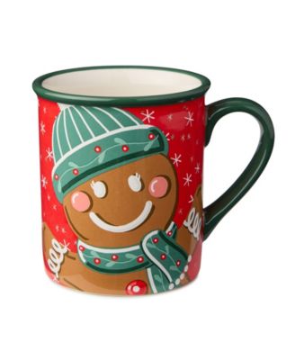 Christmas Whimsy Gingerbread Mugs, Set of 4