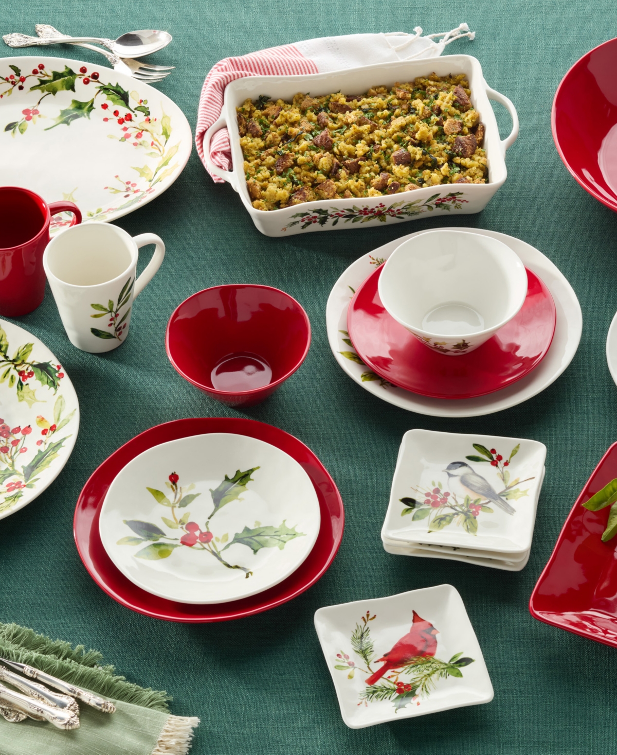 Certified International Berry Red Christmas 16-Pc. Dinnerware Set, Service for 4