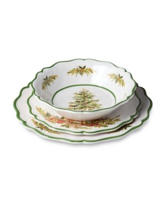 Holly Tree Melamine 12-Pc. Dinnerware Set, Service for 4