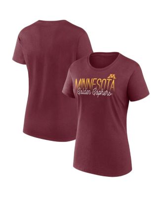 Fanatics - Women's Maroon Minnesota Golden Gophers Modern Script Fade T-Shirt