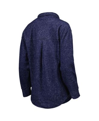 Women's Navy North Carolina Tar Heels Switch It Up Tri-Blend Button-Up Shacket