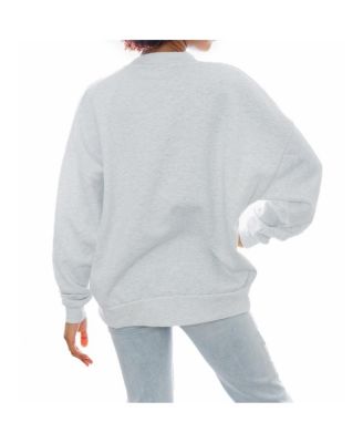 Women's Gray North Carolina Tar Heels Established Premium Fleece Drop Pullover Sweatshirt