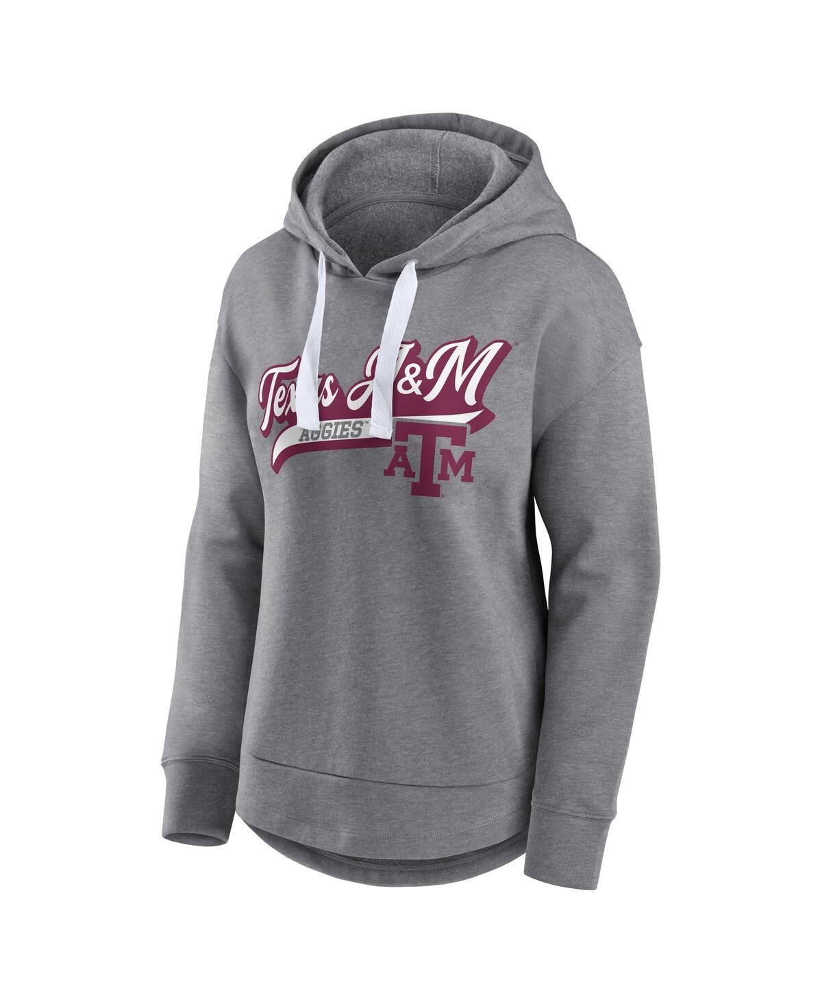 Fanatics Women's Heather Gray Texas A M Aggies Tail Sweep Pullover Hoodie In Gray
