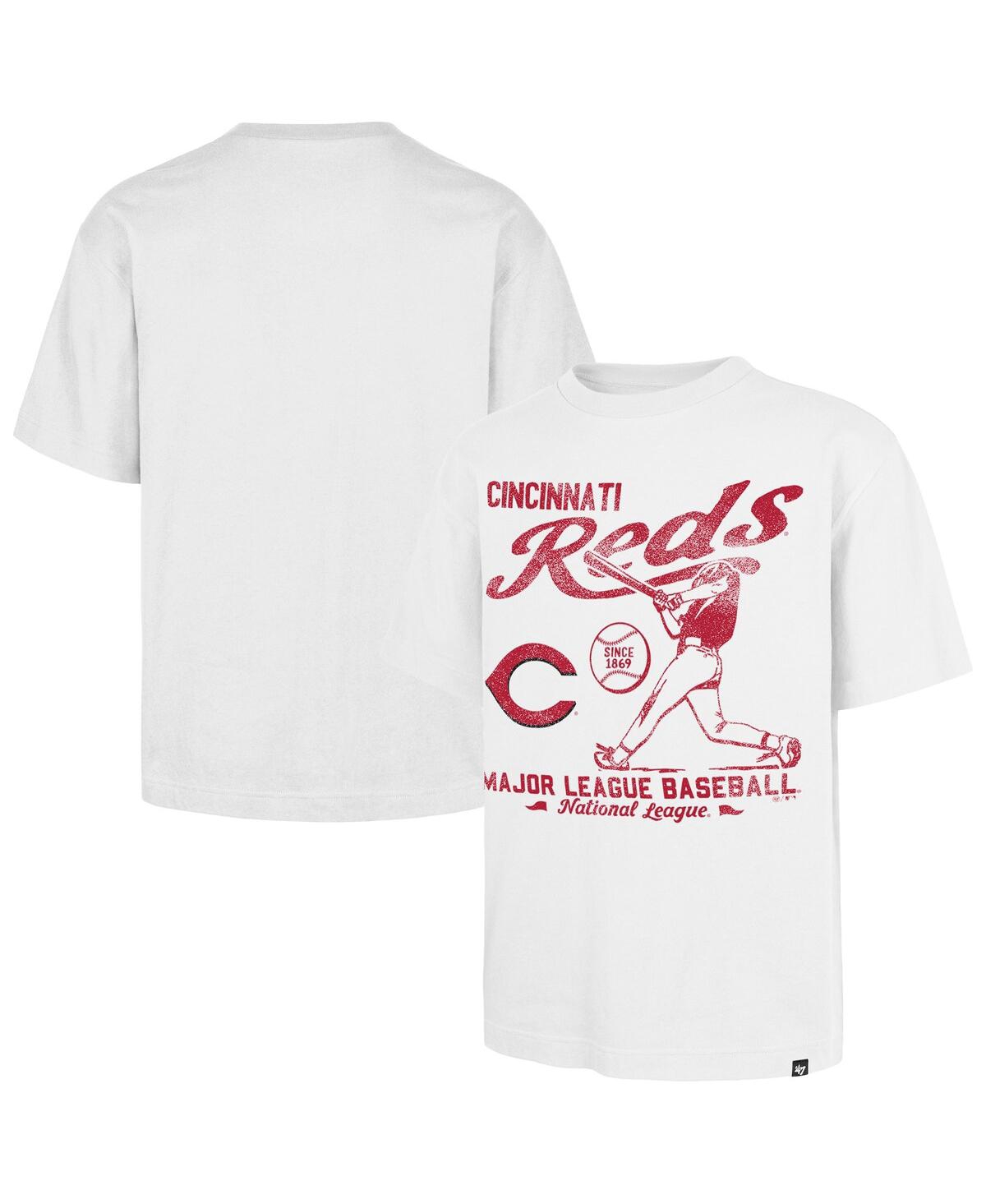47 Brand Men's White Cincinnati Reds Regional Batter Foundation T-shirt In Gray