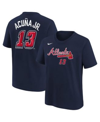 Nike - Toddler Ronald Acu&ntilde;a Jr. Navy Atlanta Braves 2025 MLB Speedway Classic Name Number T-Shirt