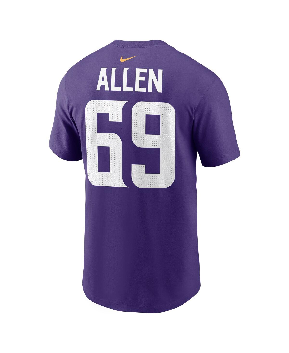 Nike Men's Jared Allen Purple Minnesota Vikings Retired Player Name Number T-shirt In Purple