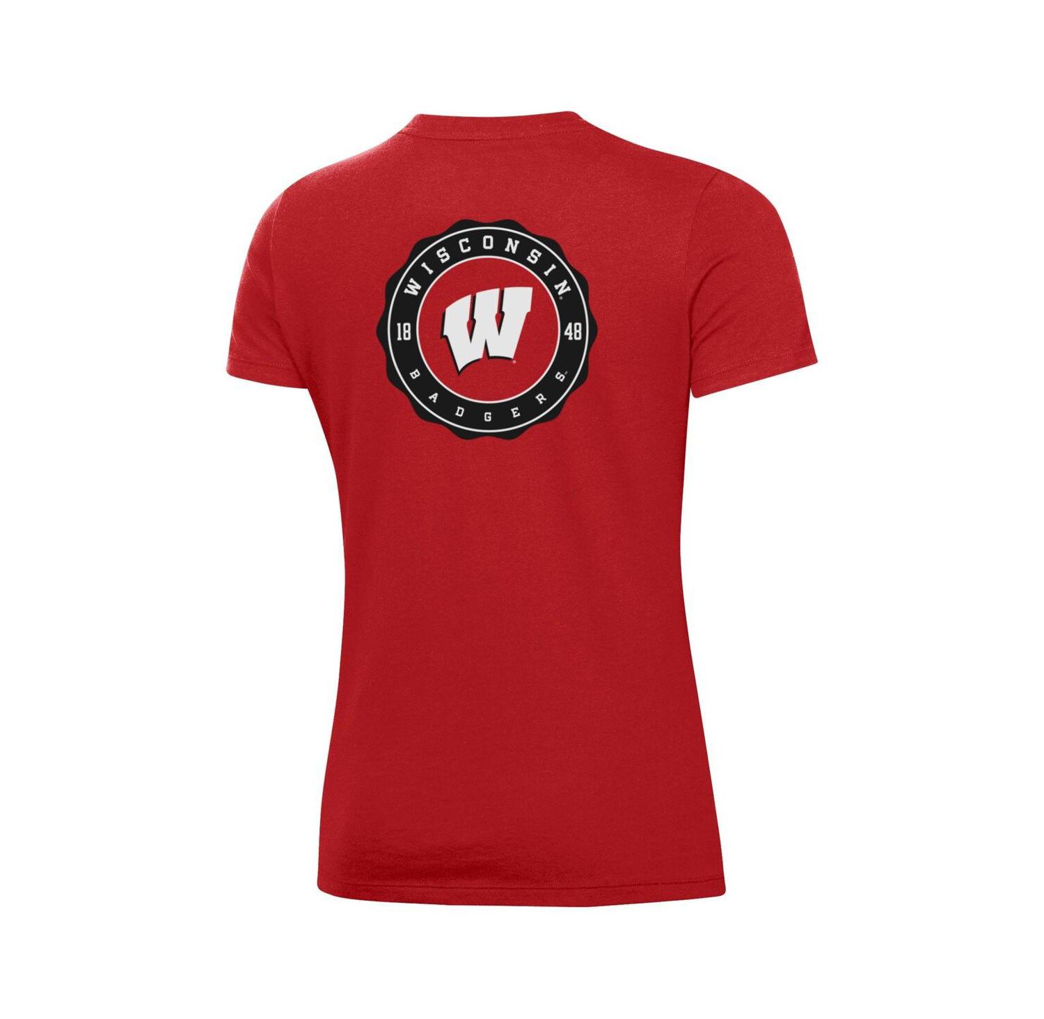 Women's Red Wisconsin Badgers Essentials 2-Hit Performance T-Shirt