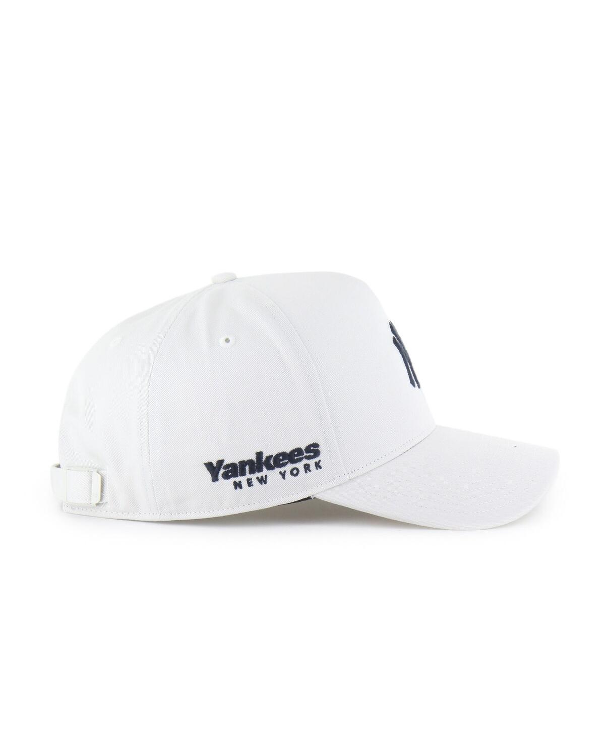 47 Brand Men's White New York Yankees Foundational Pinch Offside Adjustable Hat In White