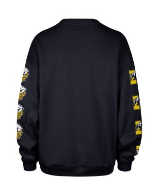 Women's Navy Michigan Wolverines Go Big Oversized Pullover Sweatshirt