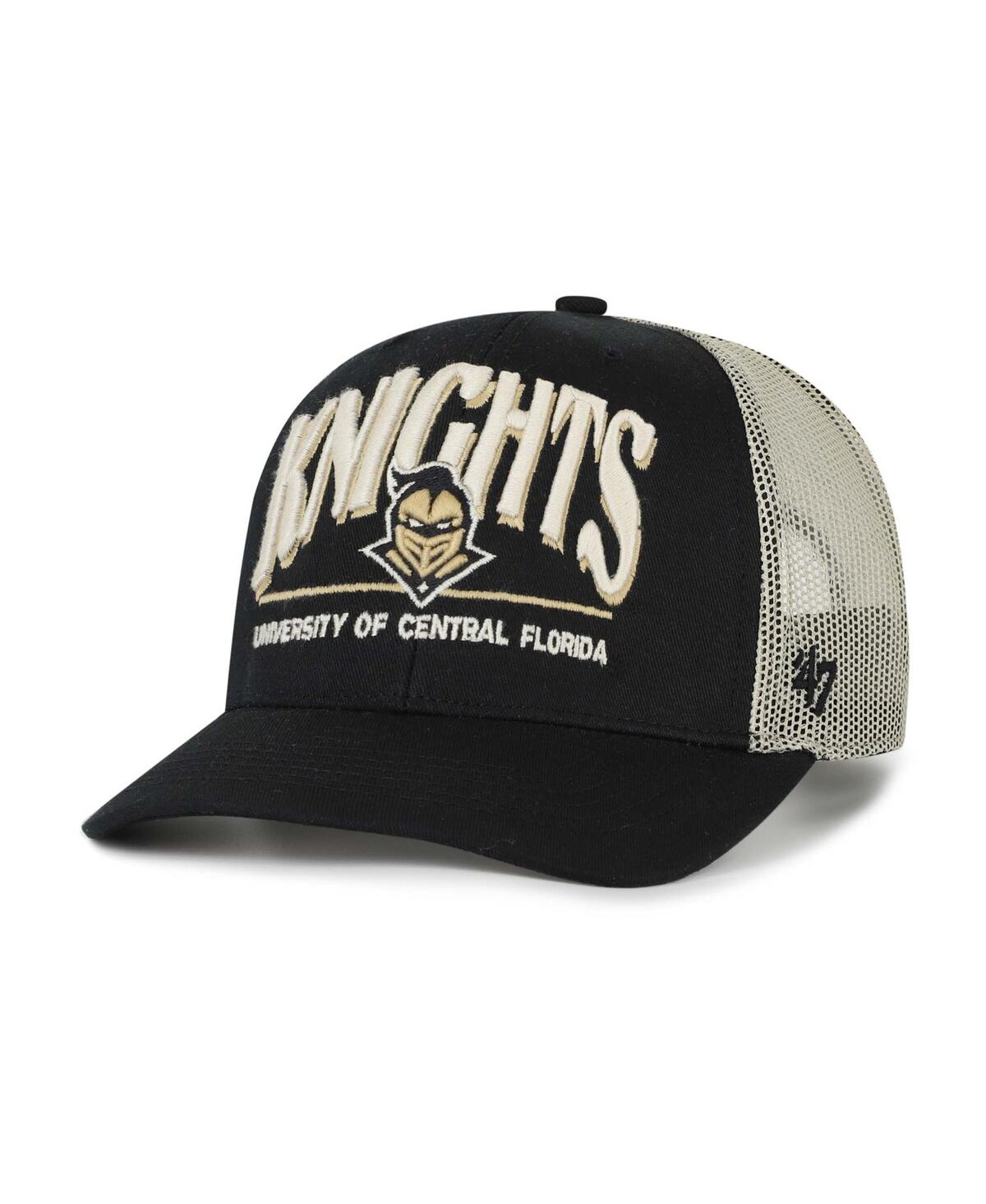 47 Brand Men's Black Ucf Knights Arid Adjustable Trucker Hat In Black