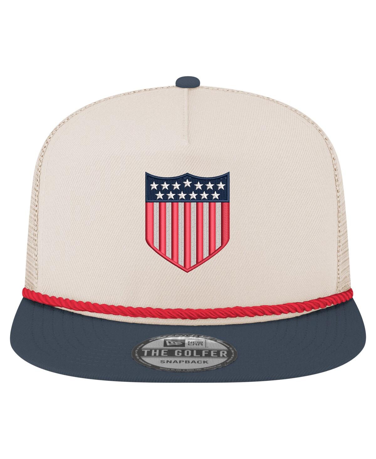 New Era Men's Cream Usmnt 1913 Retro Golfer Snapback Hat In White