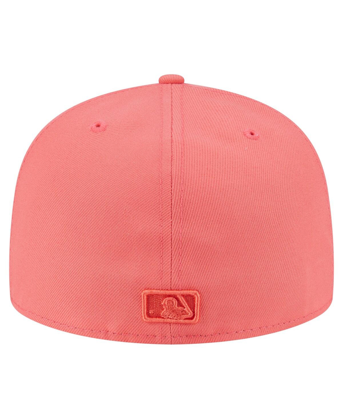 New Era Men's Coral Boston Red Sox Color Pack A-frame 59fifty Fitted Hat In Orange