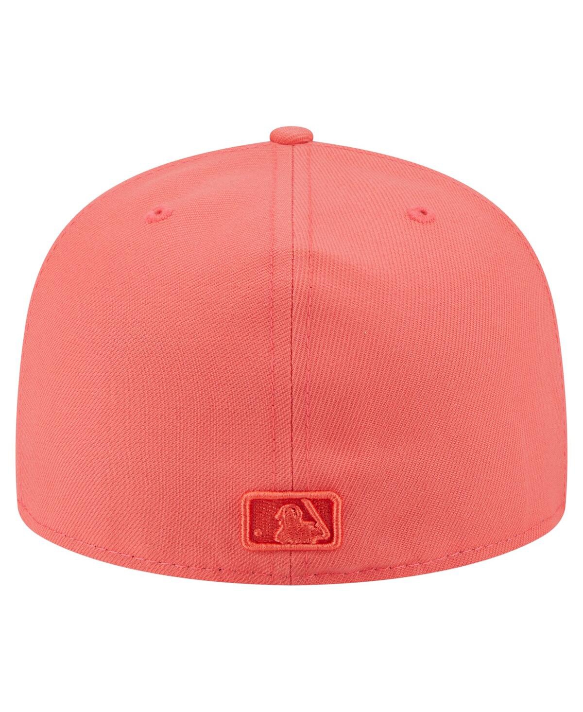 New Era Men's Coral New York Yankees Color Pack A-frame 59fifty Fitted Hat In Orange