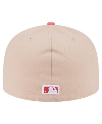 Men's Light Beige/Coral Los Angeles Angels Two-Tone Color Pack A-Frame 59FIFTY Fitted Hat