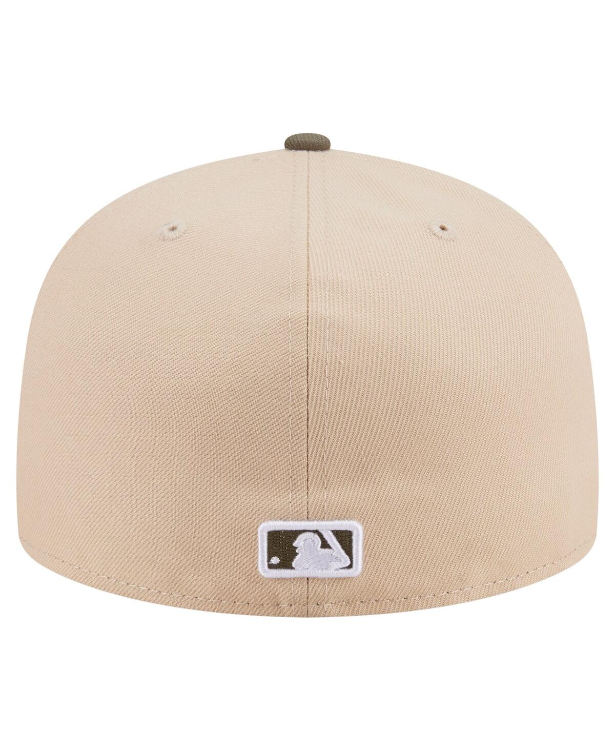 New Era Men's Light Beige/olive Detroit Tigers Two-tone Color Pack A-frame 59fifty Fitted Hat In Multi