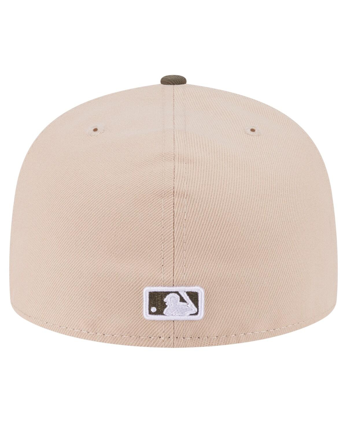 New Era Men's Light Beige/olive Los Angeles Dodgers Two-tone Color Pack A-frame 59fifty Fitted Hat In Multi