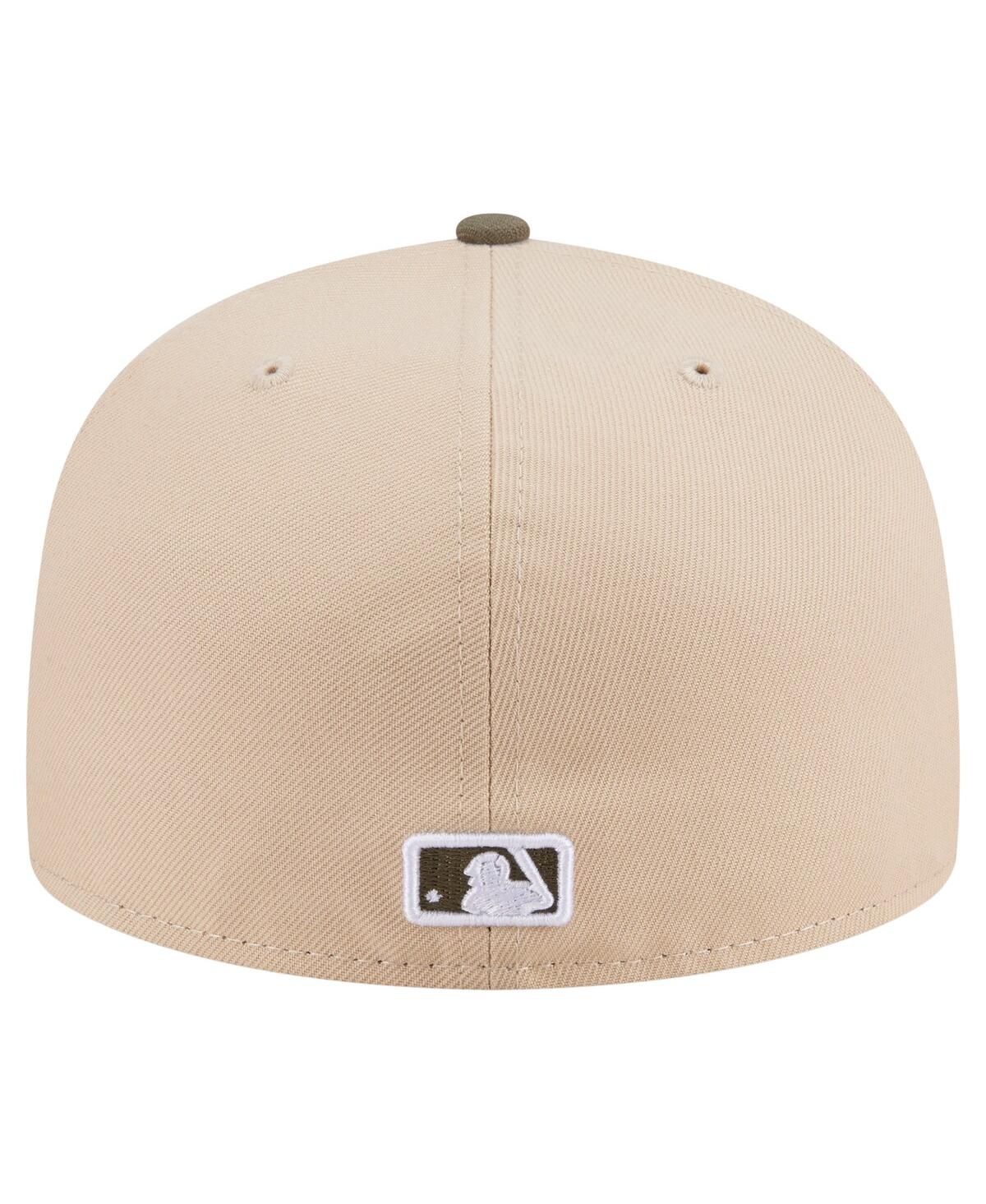 New Era Men's Light Beige/olive New York Mets Two-tone Color Pack A-frame 59fifty Fitted Hat In Multi