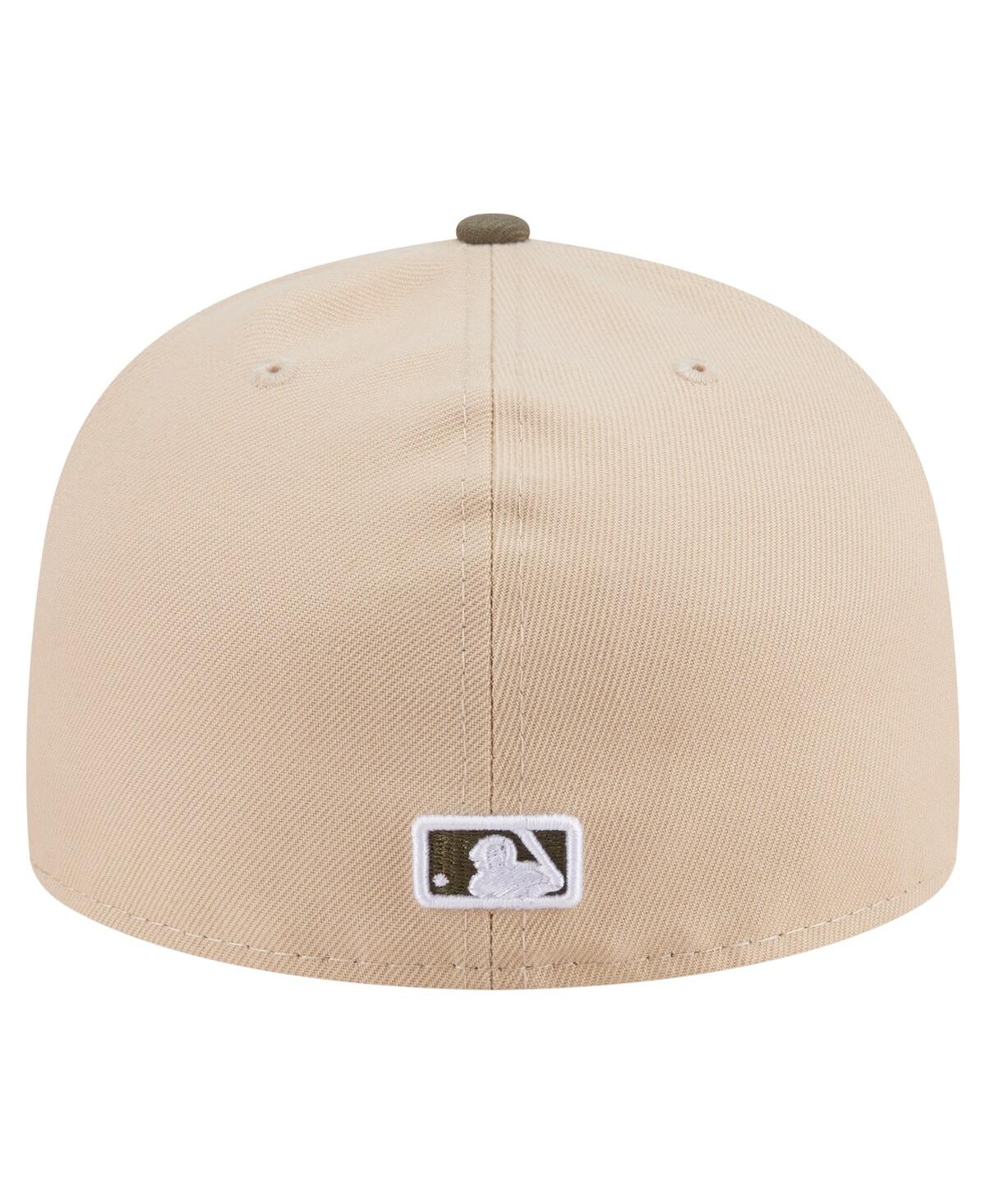 New Era Men's Light Beige/olive Tampa Bay Rays Two-tone Color Pack A-frame 59fifty Fitted Hat In Multi