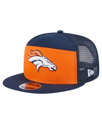 New Era - Men's Orange/Navy Denver Broncos Outdoor Split Panel 9FIFTY Snapback Hat