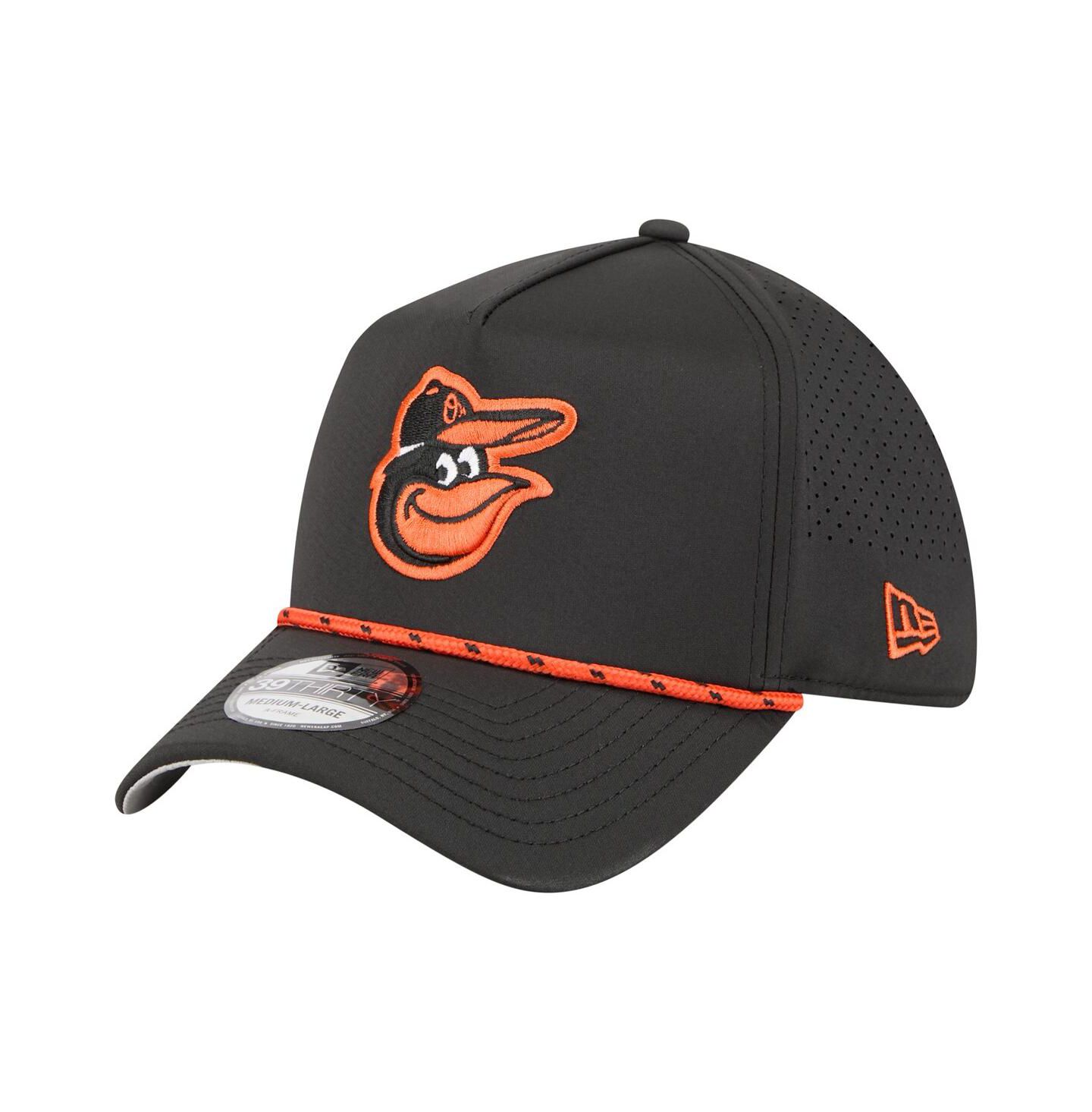 Мужская кепка New Era Black Baltimore Orioles 39THIRTY A-Frame Perforated Flex Hat — фото 1
