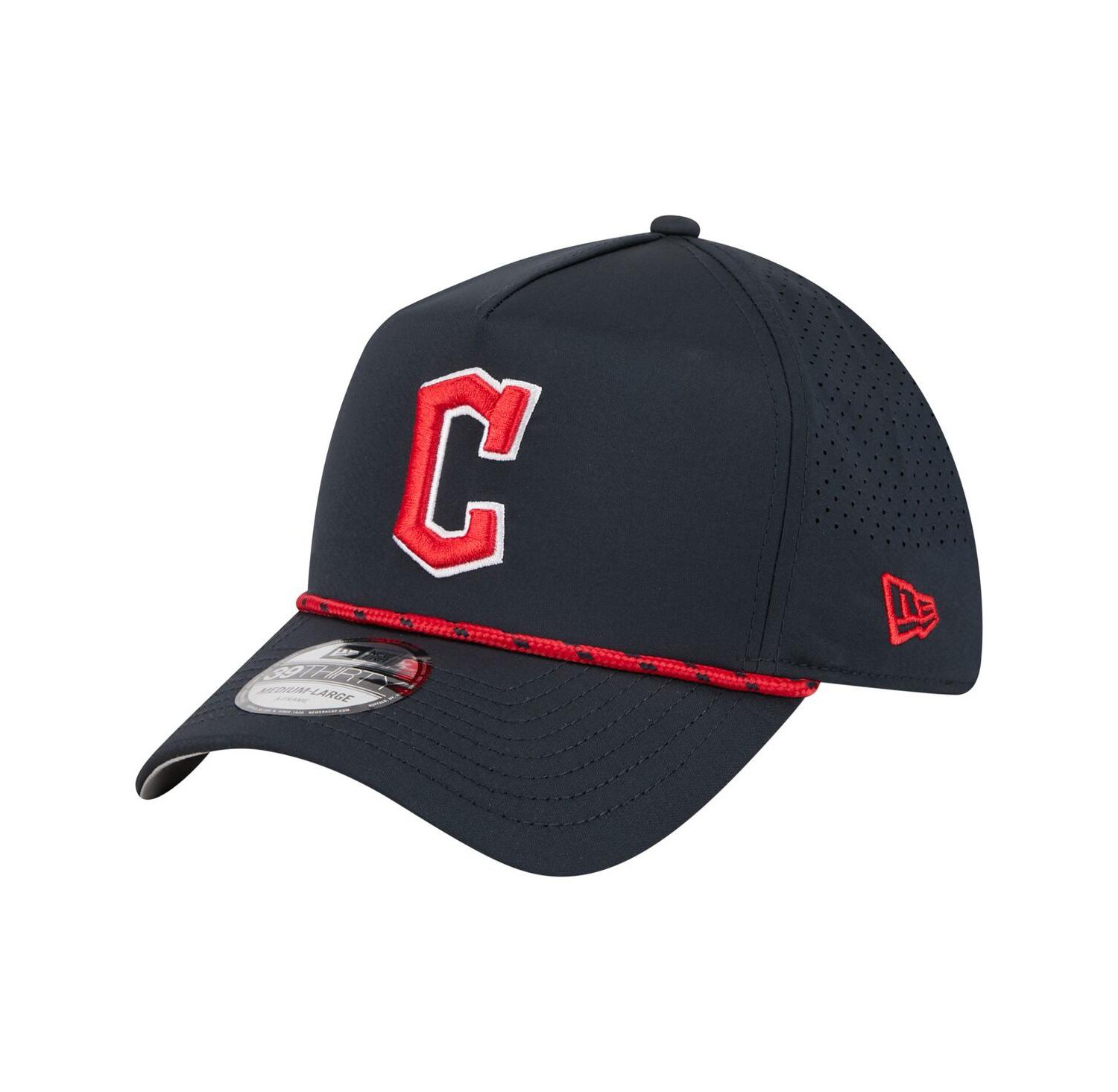 Men's Navy Cleveland Guardians 39THIRTY A-Frame Perforated Flex Hat