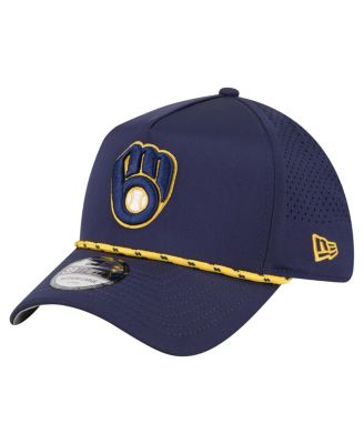 New Era - Men's Navy Milwaukee Brewers 39THIRTY A-Frame Perforated Flex Hat