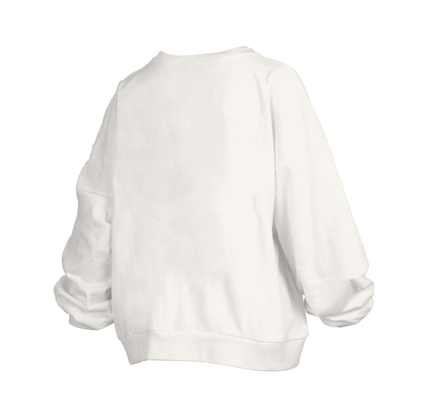 Women's White Missouri Tigers Oversized Janice Retro Waist-Length Pullover Sweatshirt