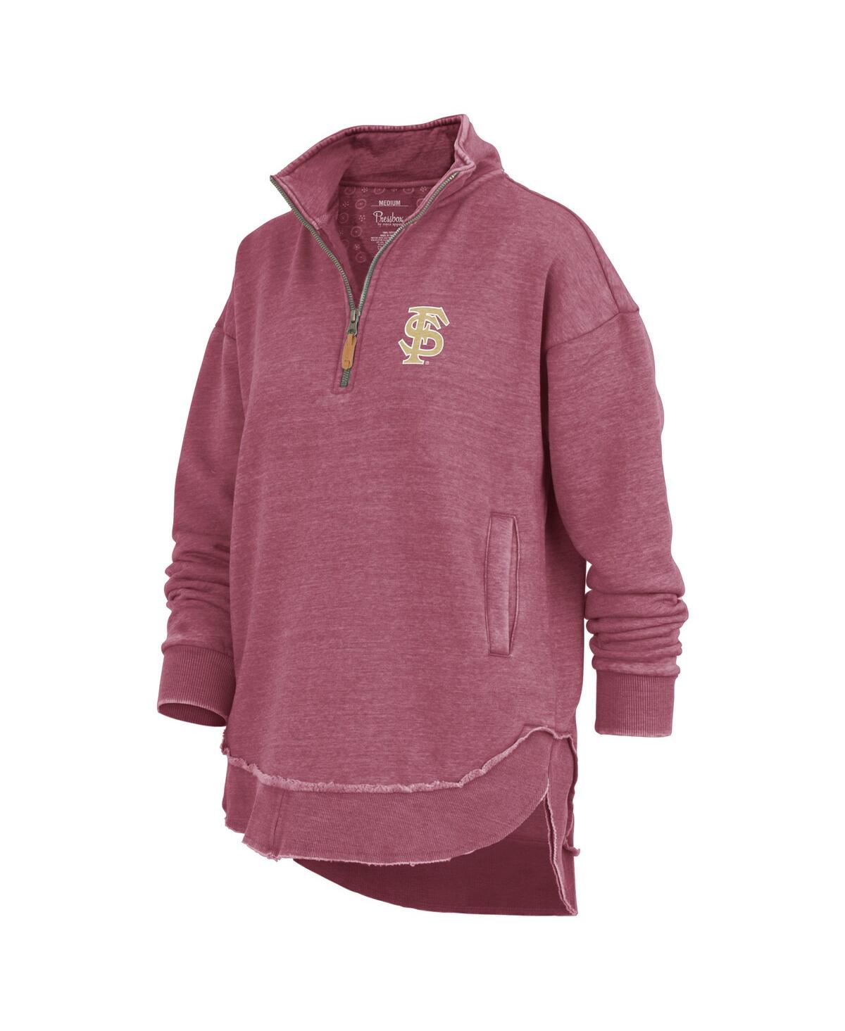 Pressbox Women's Garnet Florida State Seminoles Northfork Sojourn Poncho Quarter-zip Sweatshirt In Burgundy