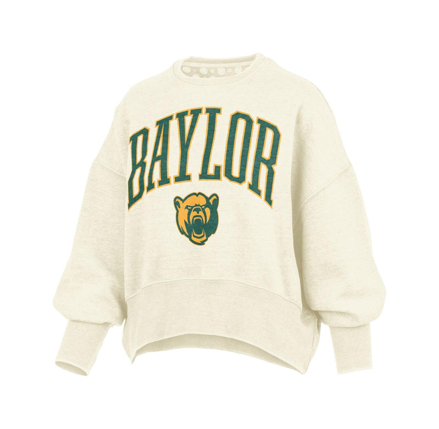 Women's Natural Baylor Bears Oversized Waist-Length Crewneck Sweatshirt
