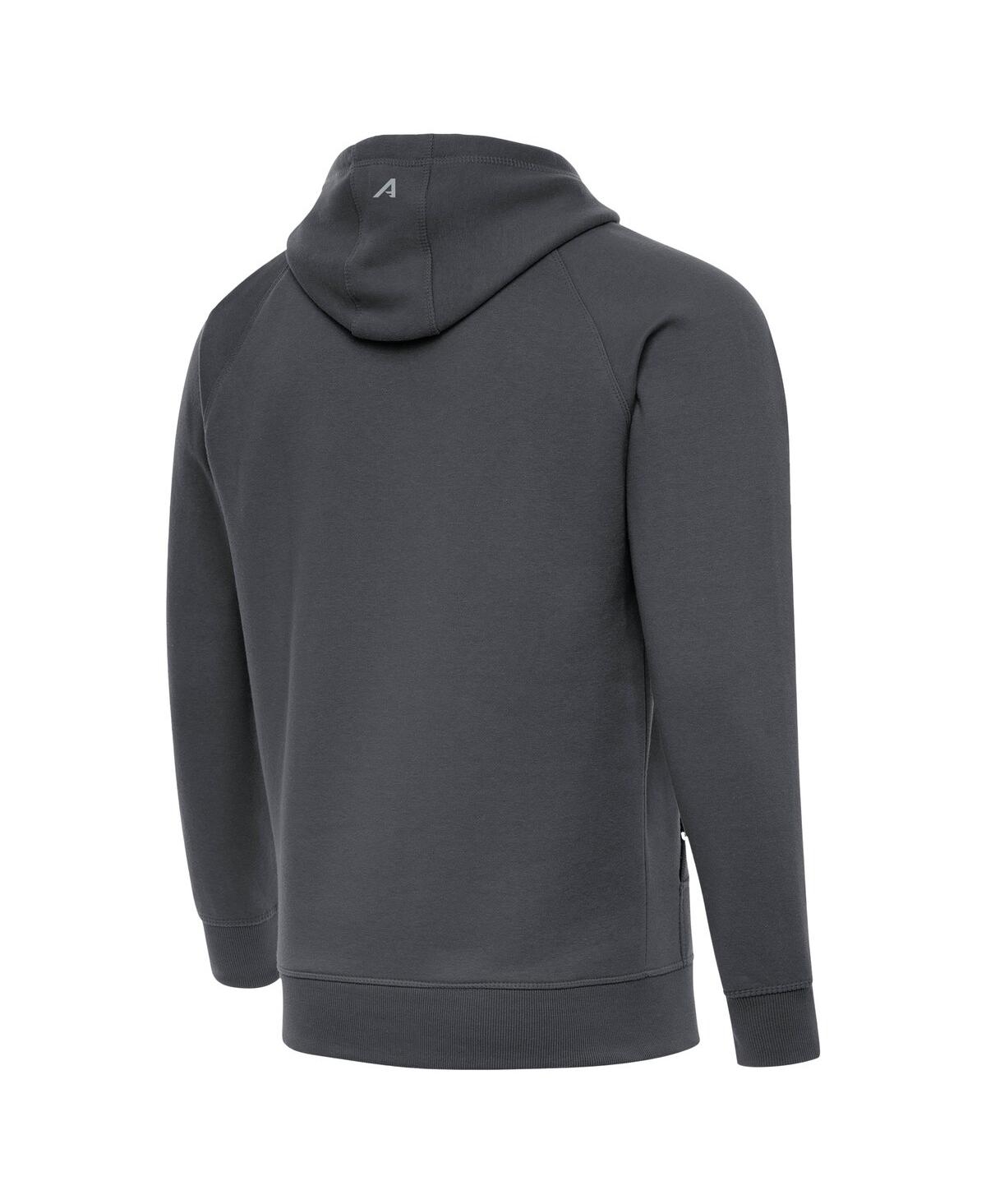 Antigua Men's Charcoal Buffalo Bills Brushed Carbon Victory Pullover Hoodie In Gray