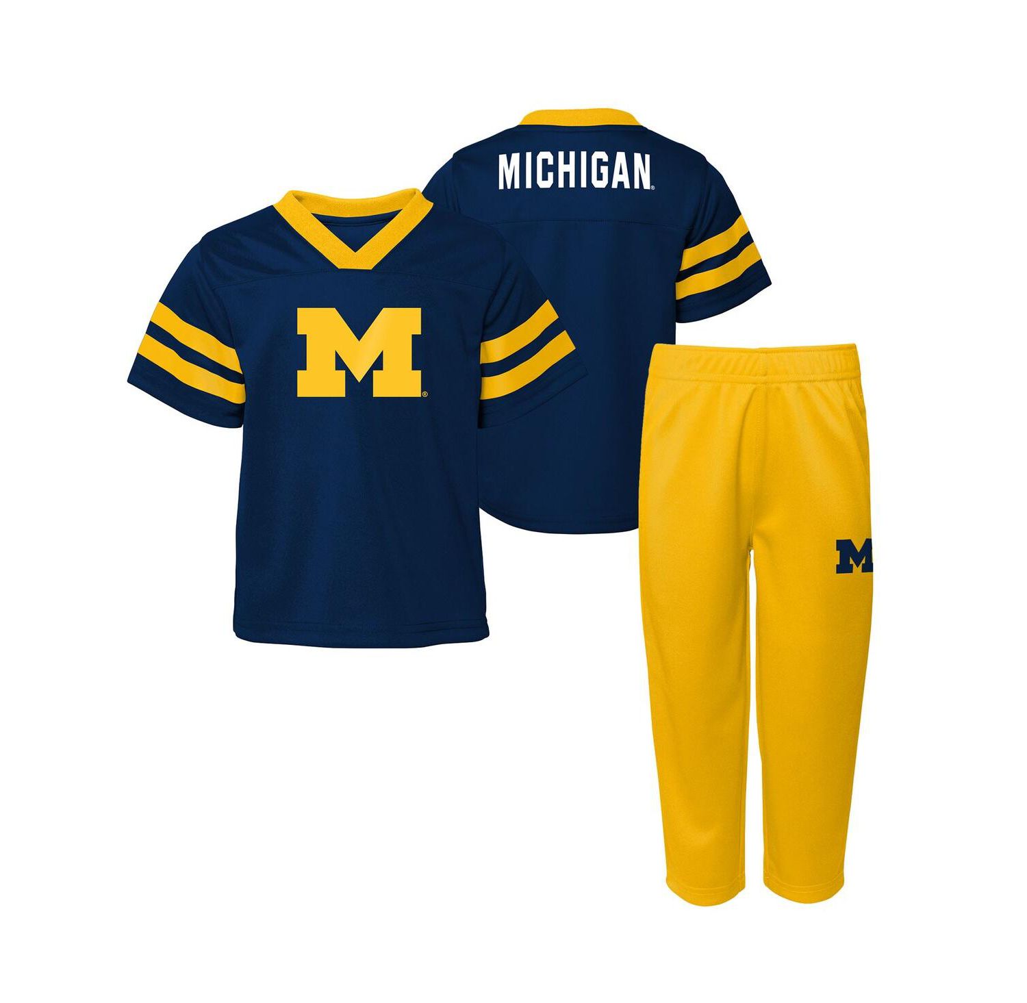 Big Boys and Girls 2-Piece Navy Michigan Wolverines Red Zone Two-Piece Top and Pants Set