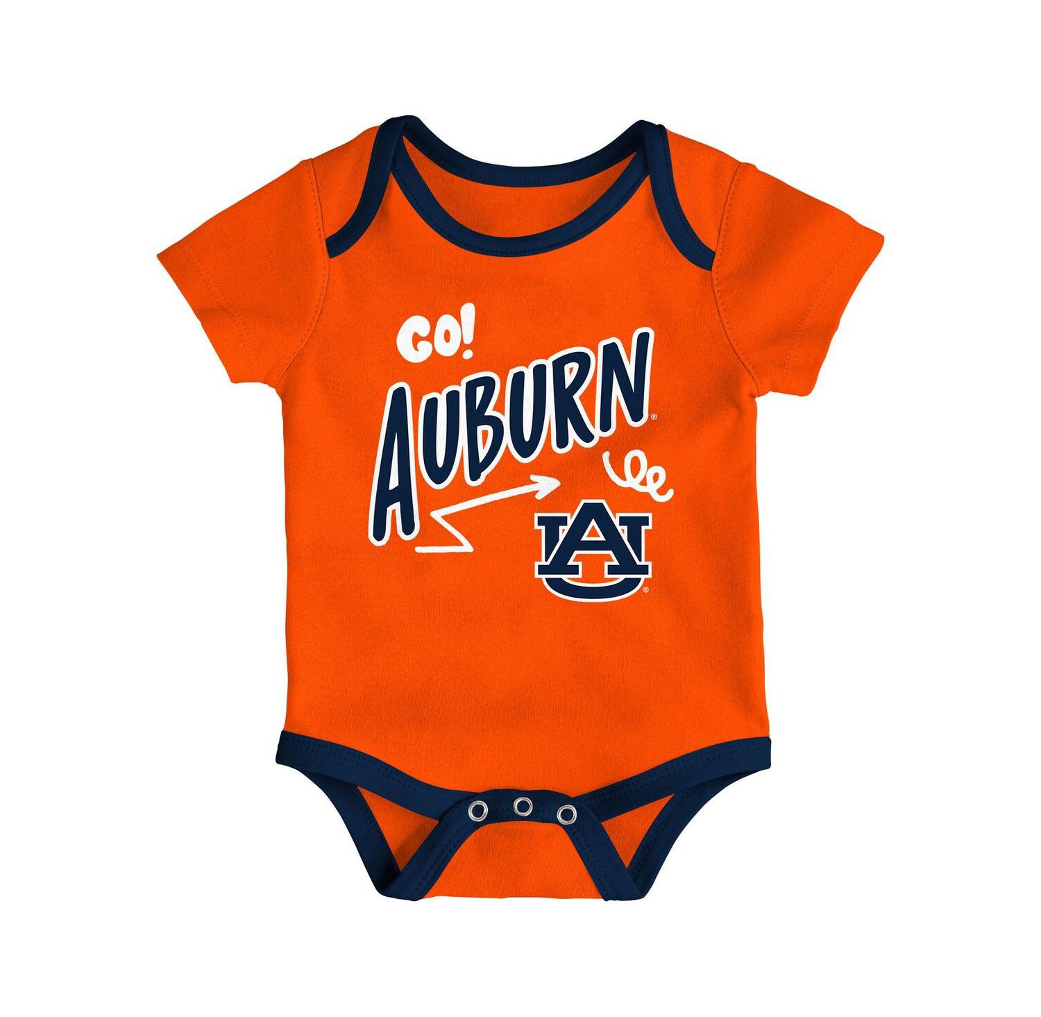 Baby Boys and Girls 3-Pack Auburn Tigers All Day Play Bodysuit Set