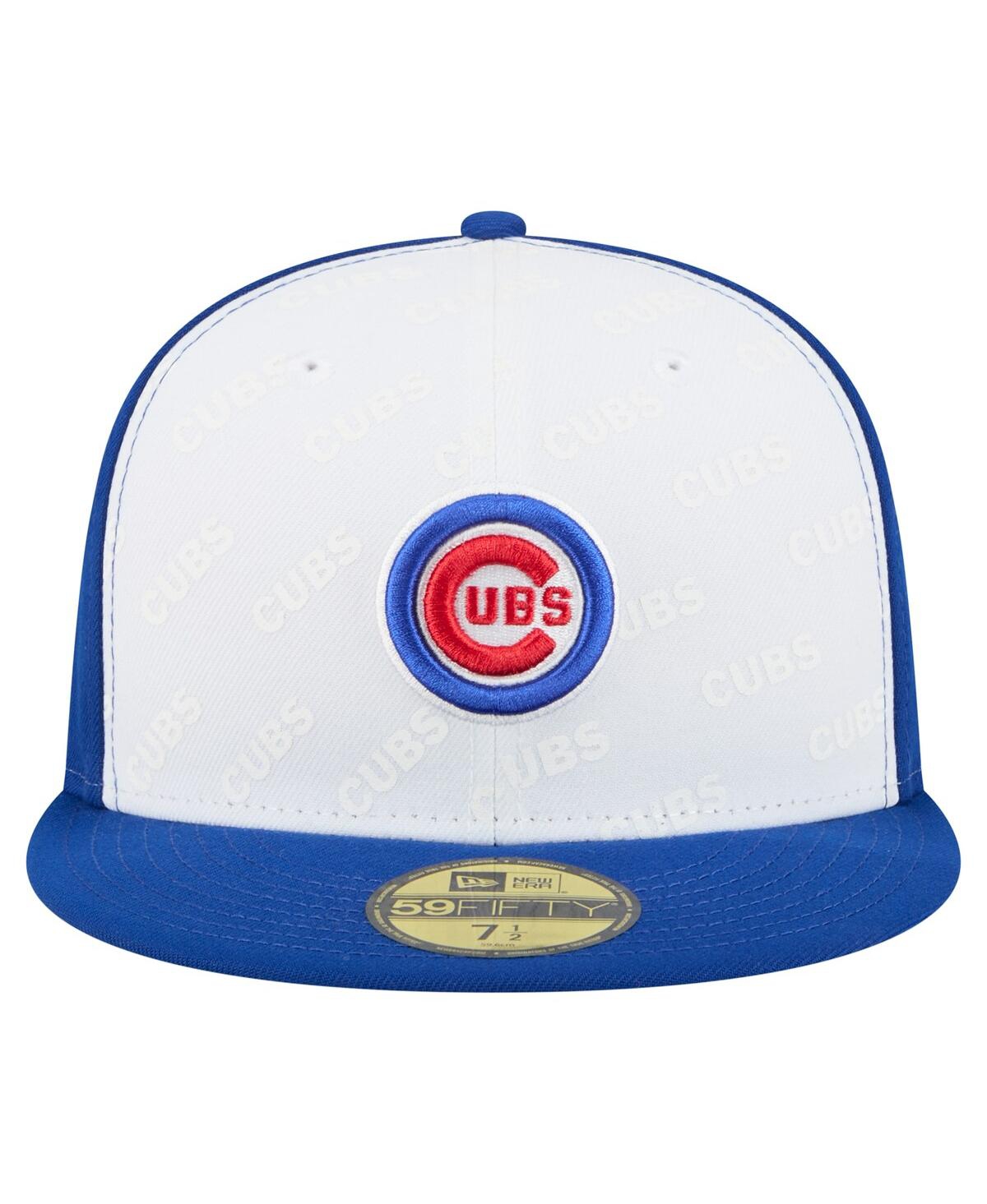 New Era Men's White/royal Chicago Cubs Repeat 59fifty Fitted Hat In Multi