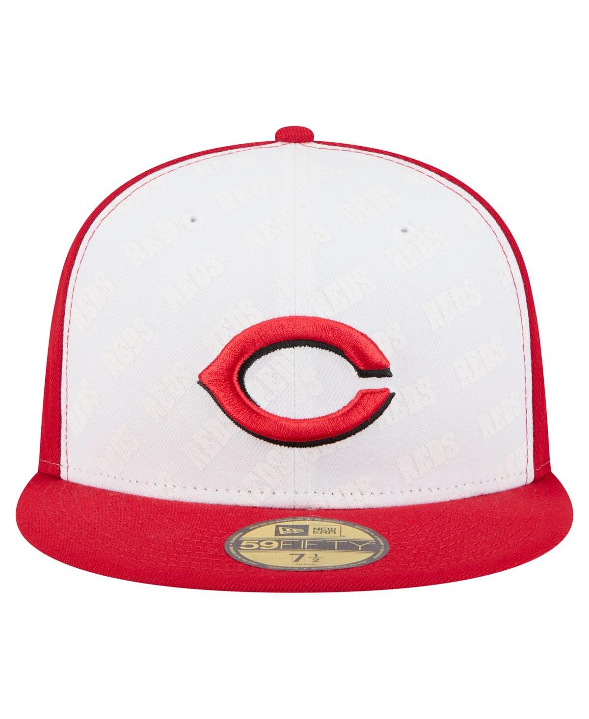 New Era Men's White/red Cincinnati Reds Repeat 59fifty Fitted Hat In Multi