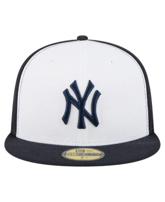 Men's White/Navy New York Yankees Repeat 59FIFTY Fitted Hat
