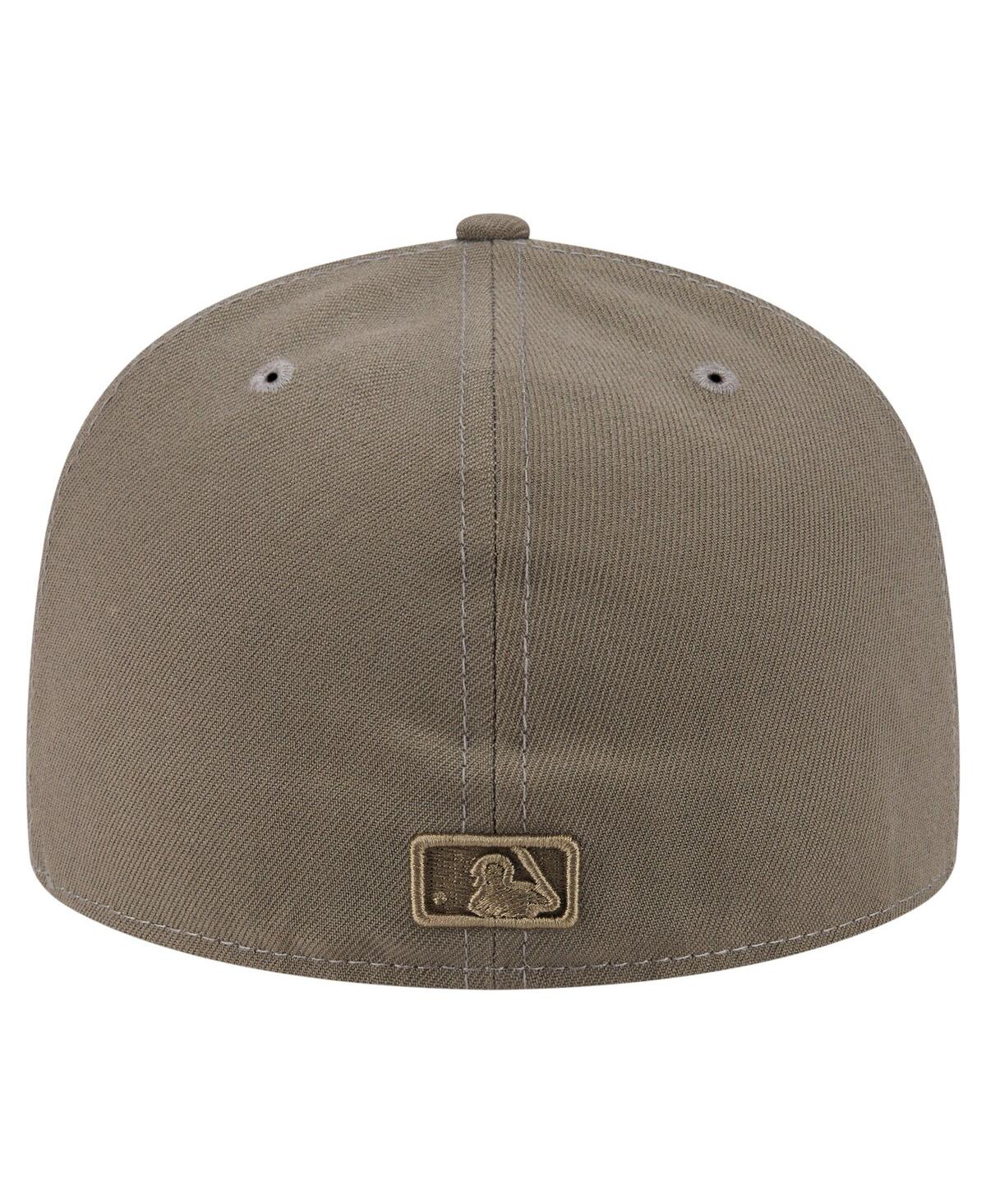 New Era Men's Olive Cincinnati Reds Color Pack A-frame 59fifty Fitted Hat In Brown